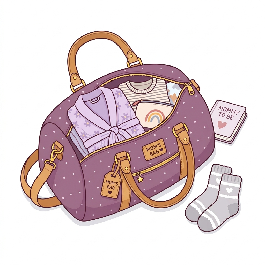 Ilustración de maleta para la mamá